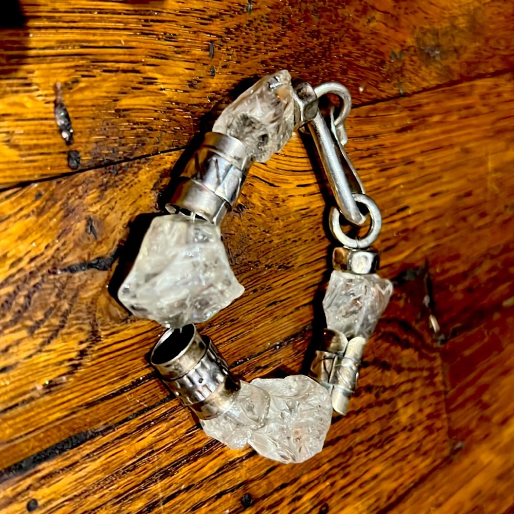 Crystal and silver bracelet
